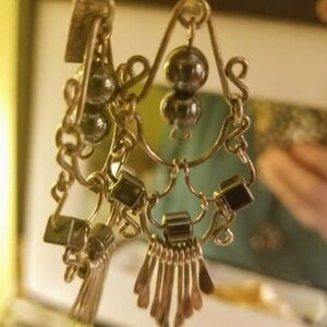 Elegant Sterling Silver Dangle Earringsw/ Hematite Beads